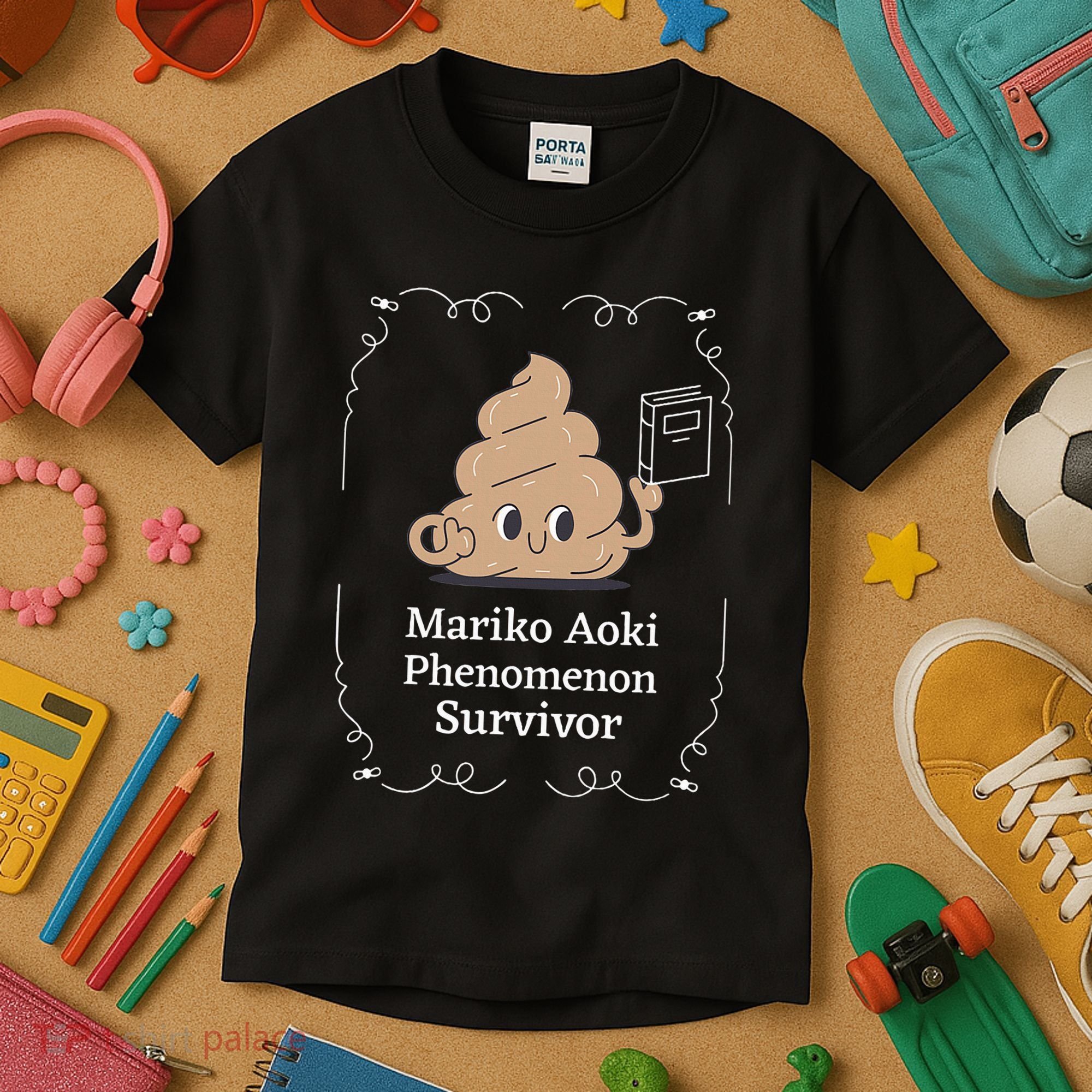 Mariko Aoki Phenomenon Survivor Funny Book Bookstore Kids T-Shirt