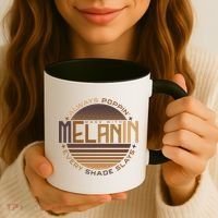 Melanin Always Poppin Every Shade Slays Coffee Mug thumb 3