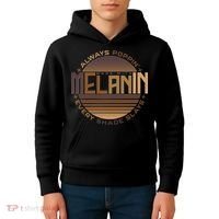 Melanin Always Poppin Every Shade Slays Kids Hoodie thumb 4