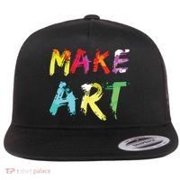 Make Art Painter Artist Teacher Artsy Gift Flat Bill Trucker Hat thumb 0