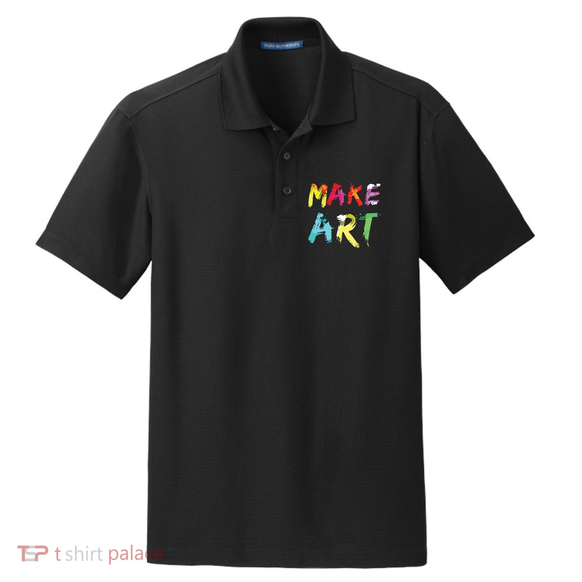 Make Art Painter Artist Teacher Artsy Gift Dry Zone Grid Polo