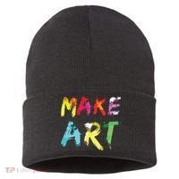 Make Art Painter Artist Teacher Artsy Gift Sustainable Knit Beanie thumb 0