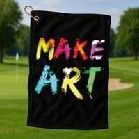 Make Art Painter Artist Teacher Artsy Gift Golf Towel thumb 1