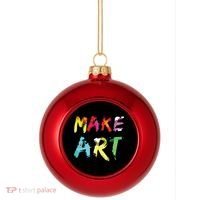 Make Art Painter Artist Teacher Artsy Gift Plastic Christmas Ball Ornament thumb 0
