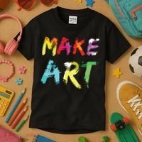 Make Art Painter Artist Teacher Artsy Gift Kids T-Shirt thumb 3