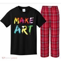 Make Art Painter Artist Teacher Artsy Gift Kids Plaid Pajama Set thumb 0