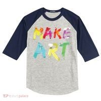 Make Art Painter Artist Teacher Artsy Gift Kids Colorblock Raglan Jersey thumb 0