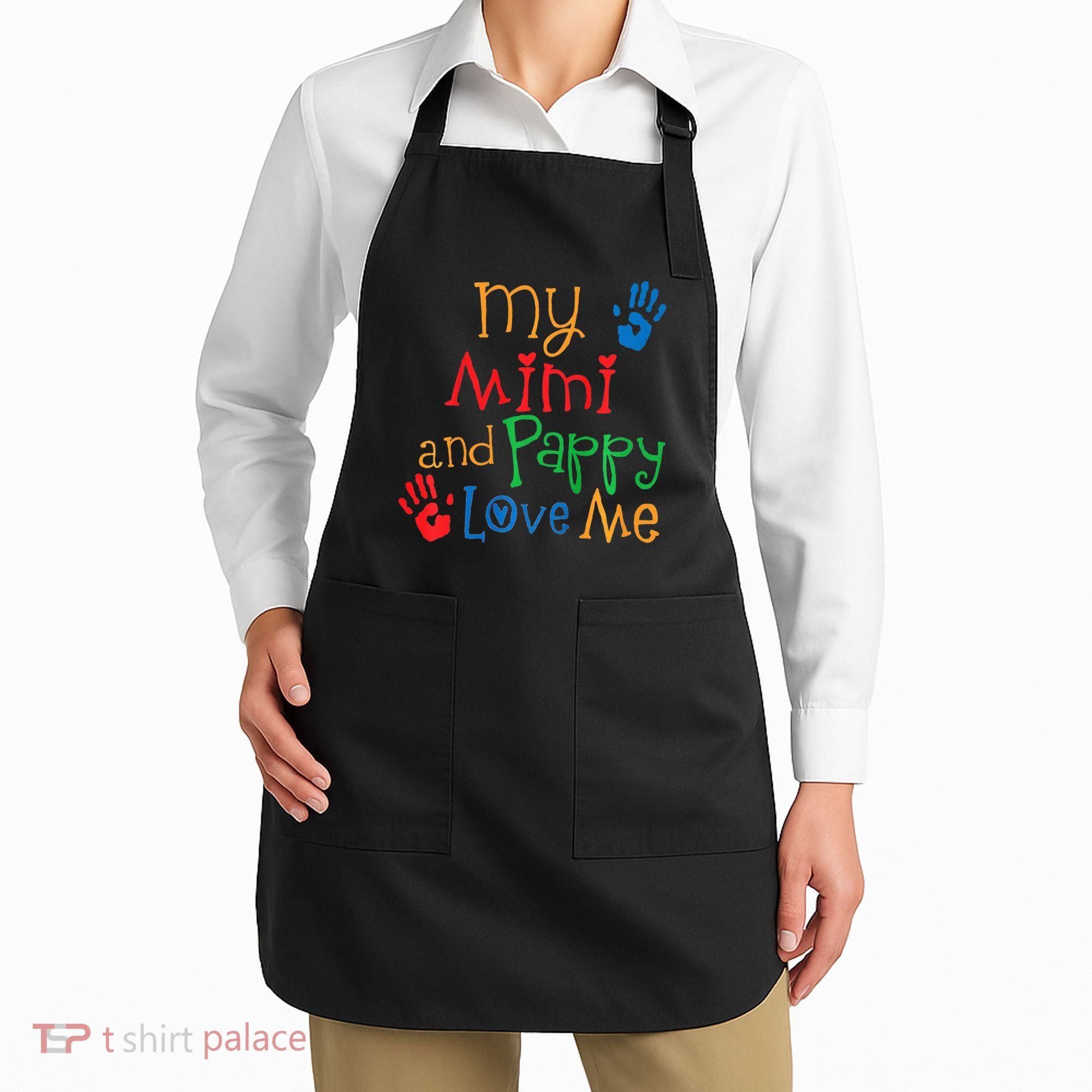 Mimi And Pappy Love Me Grandchild Apron