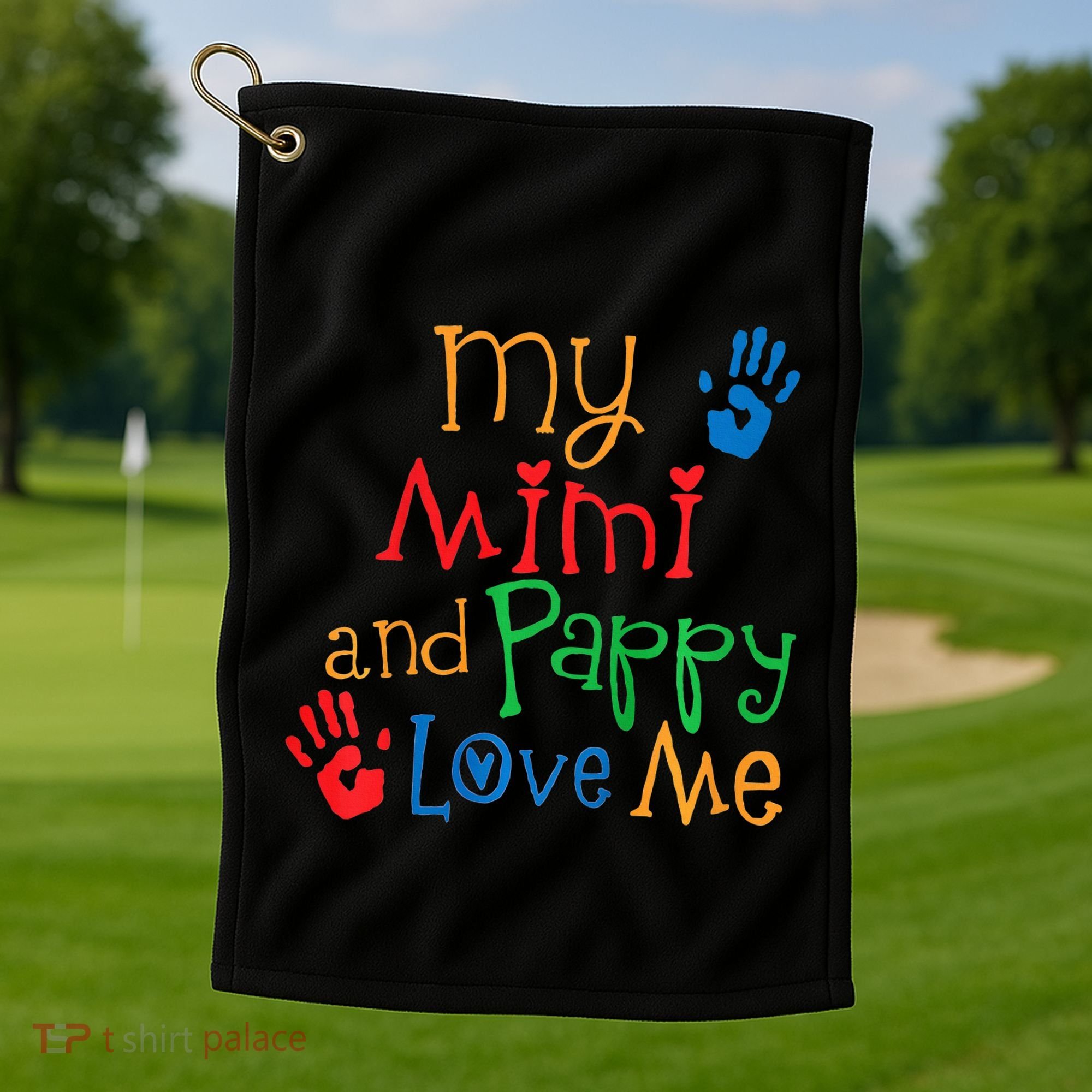Mimi And Pappy Love Me Grandchild Golf Towel