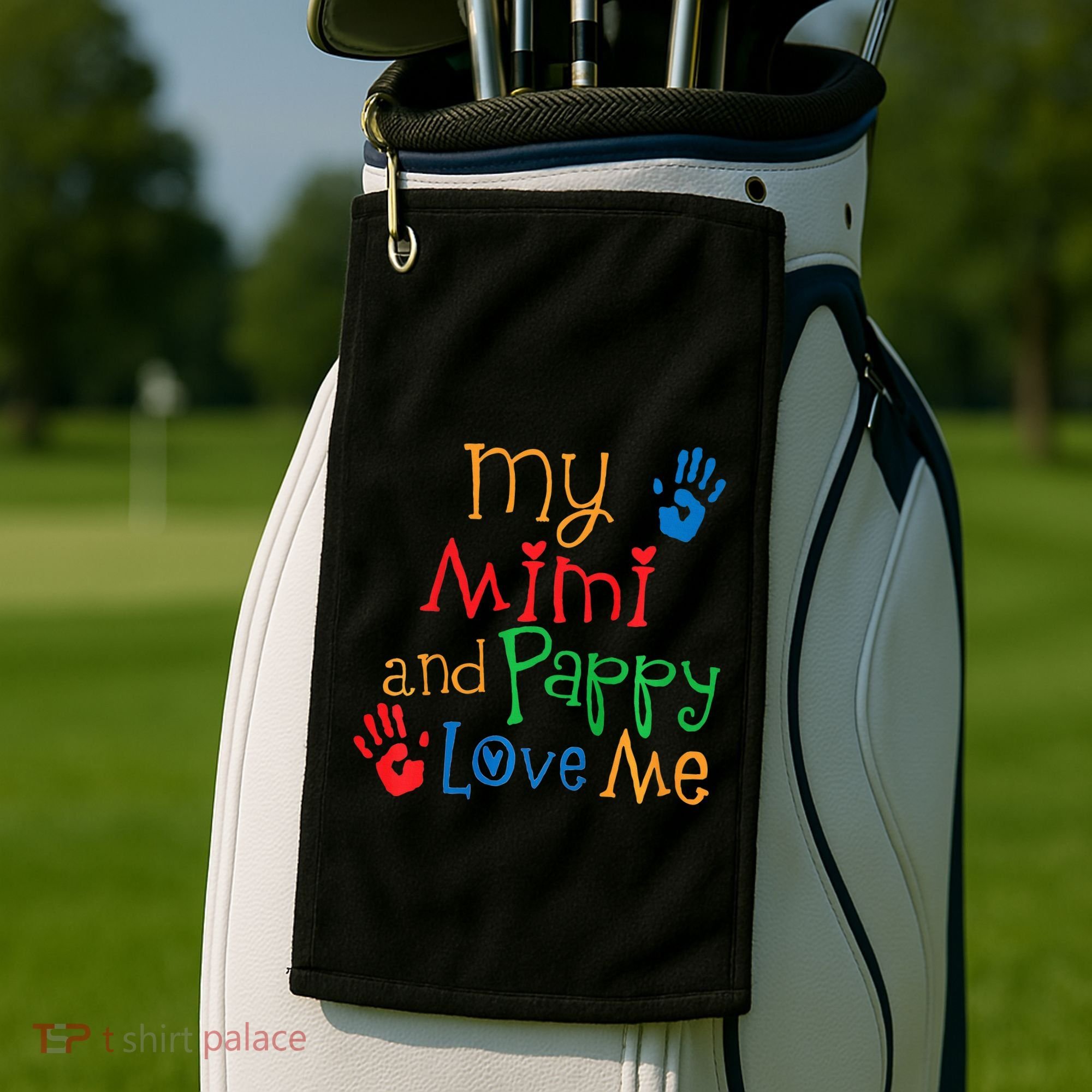 Mimi And Pappy Love Me Grandchild Golf Towel