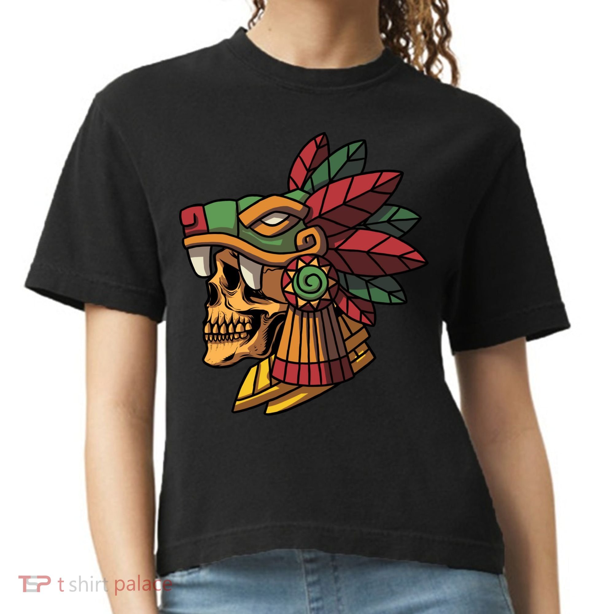Mayan Ancient Quetzalcoatl Aztec Skull Retro Comfort Colors Boxy T-Shirt