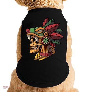 Mayan Ancient Quetzalcoatl Aztec Skull Retro Doggie Tank