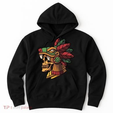 Mayan Ancient Quetzalcoatl Aztec Skull Retro Hoodie