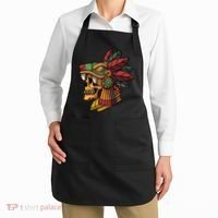 Mayan Ancient Quetzalcoatl Aztec Skull Retro Apron thumb 2