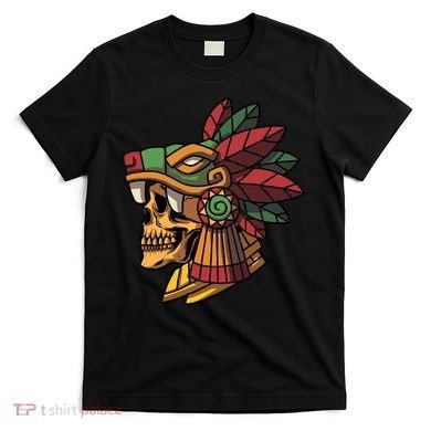 Mayan Ancient Quetzalcoatl Aztec Skull Retro T-Shirt