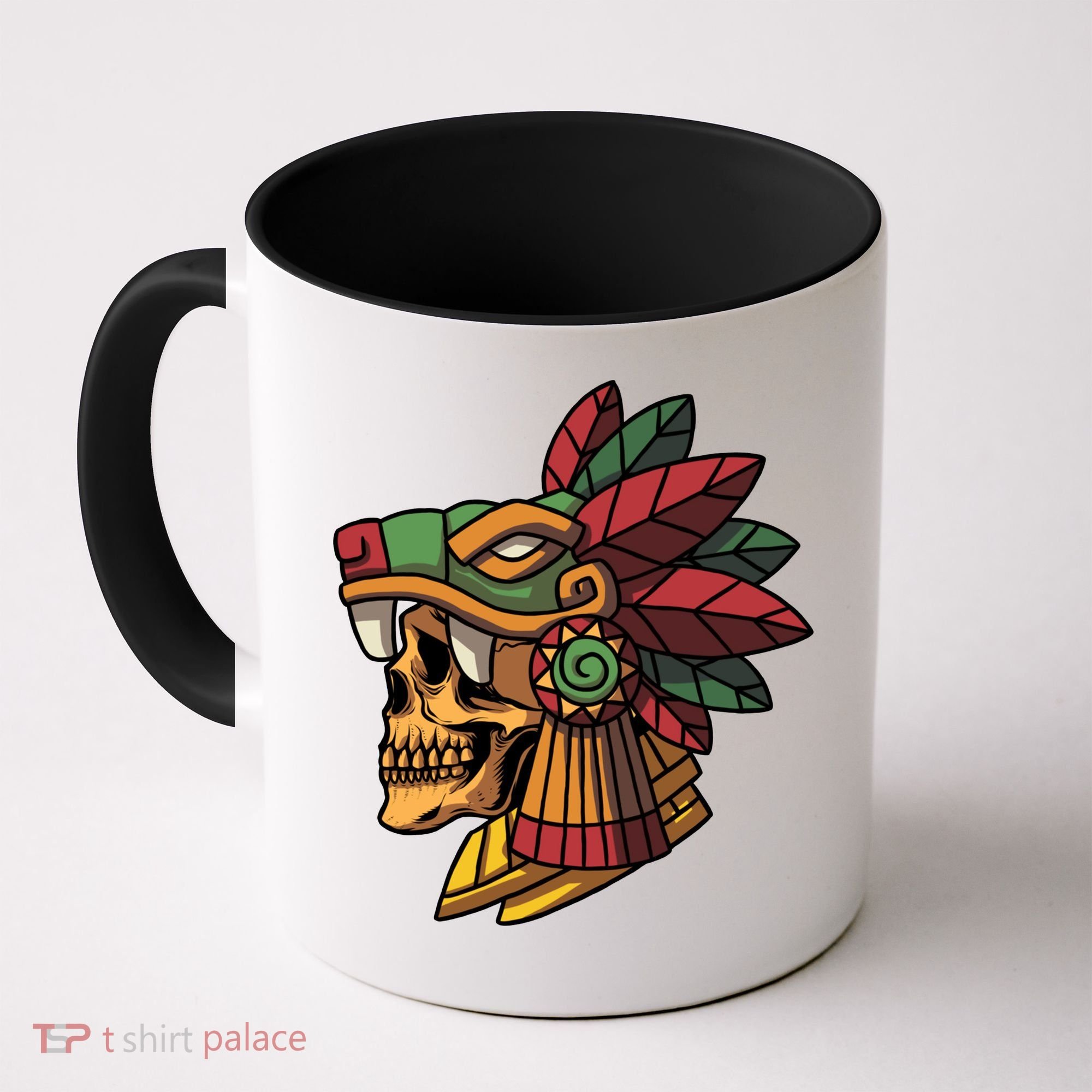 Mayan Ancient Quetzalcoatl Aztec Skull Retro Coffee Mug