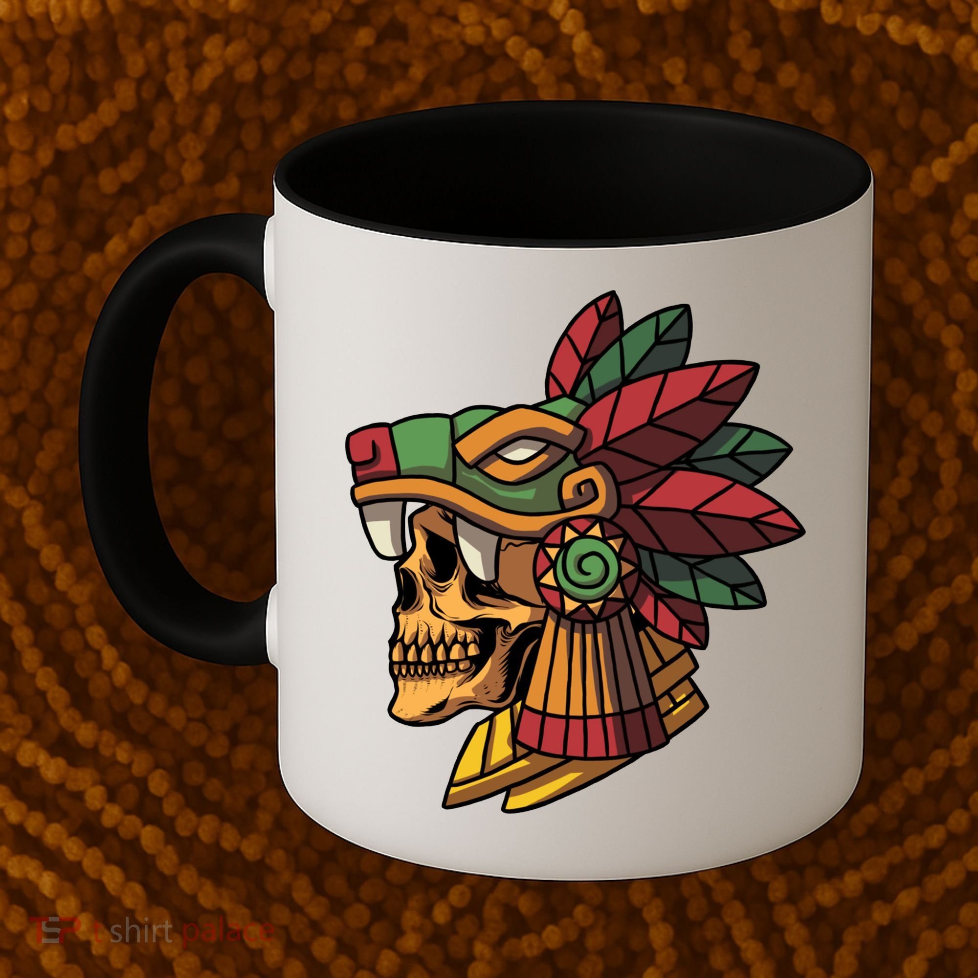 Mayan Ancient Quetzalcoatl Aztec Skull Retro Coffee Mug