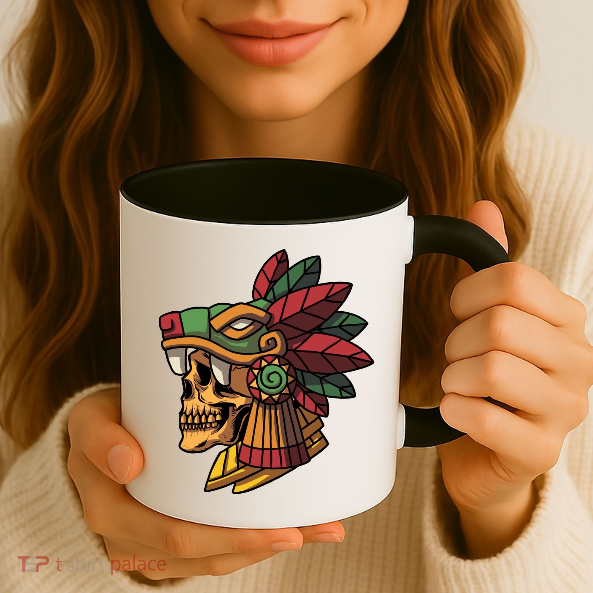 Mayan Ancient Quetzalcoatl Aztec Skull Retro Coffee Mug