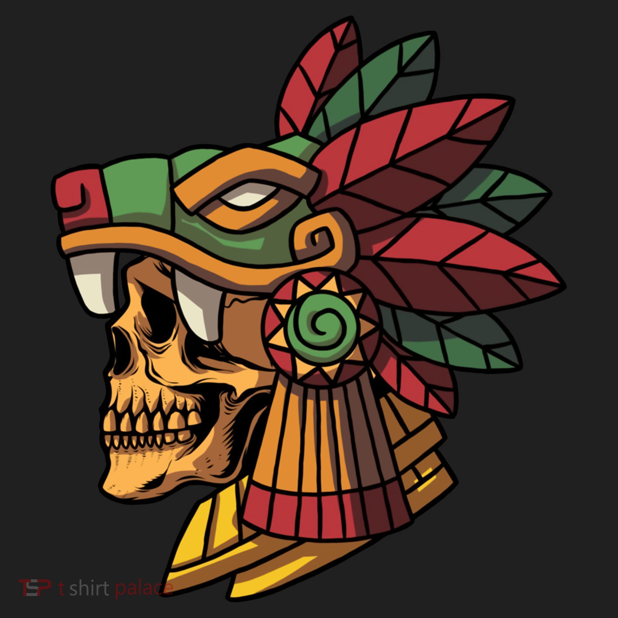 Mayan Ancient Quetzalcoatl Aztec Skull Retro Beanie