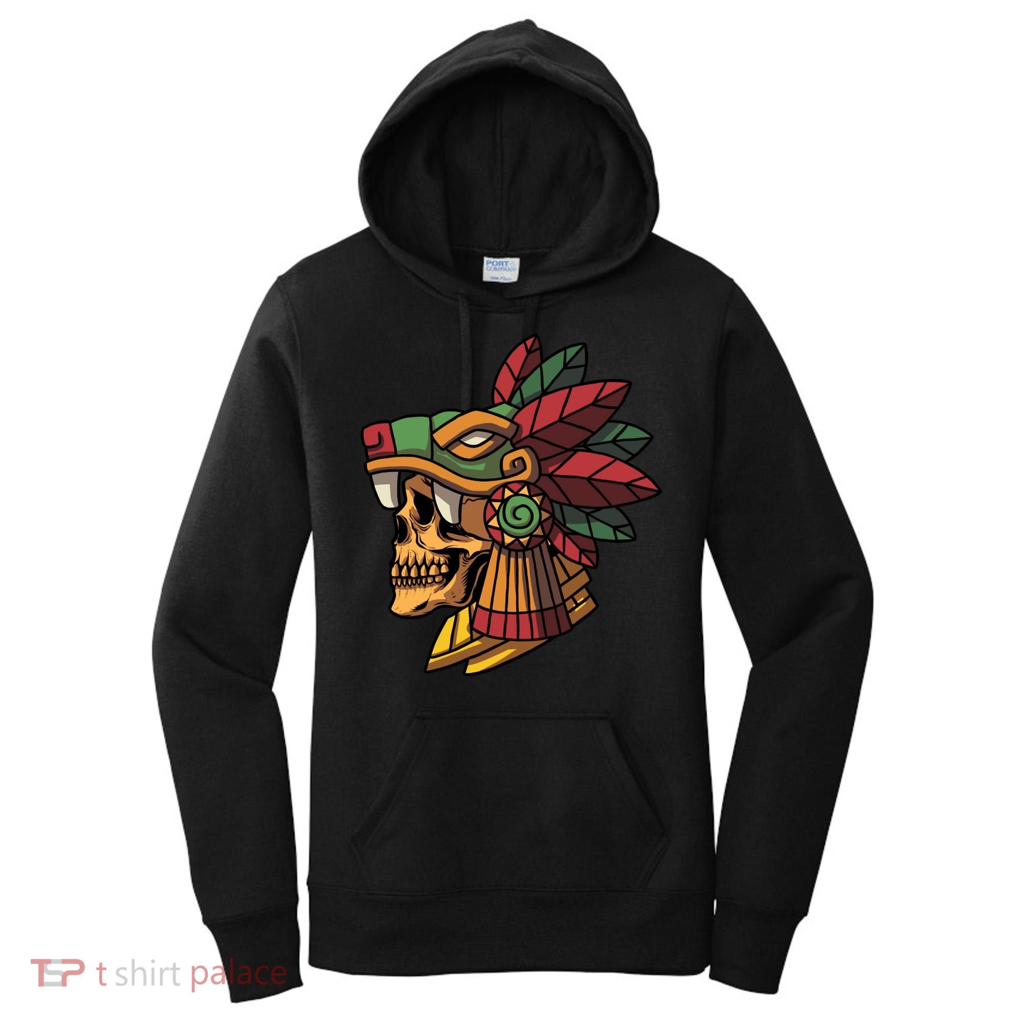 Mayan Ancient Quetzalcoatl Aztec Skull Retro Women's Hoodie