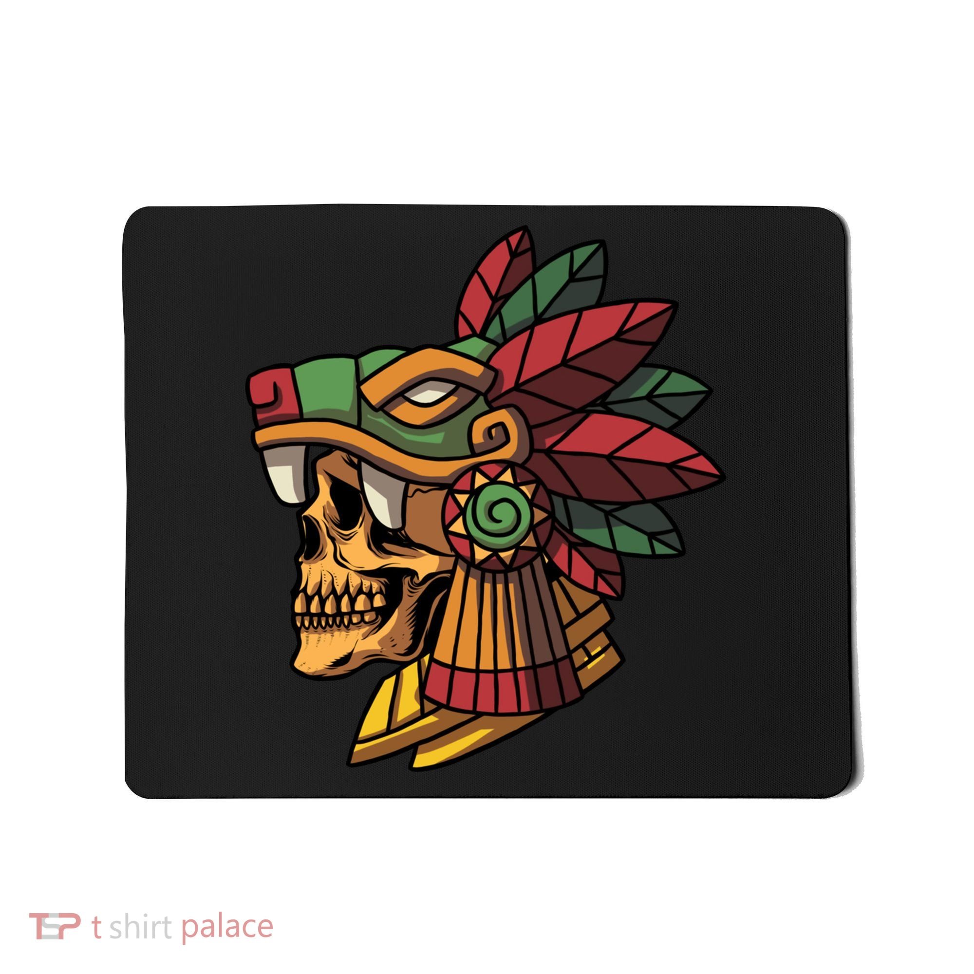 Mayan Ancient Quetzalcoatl Aztec Skull Retro Mousepad