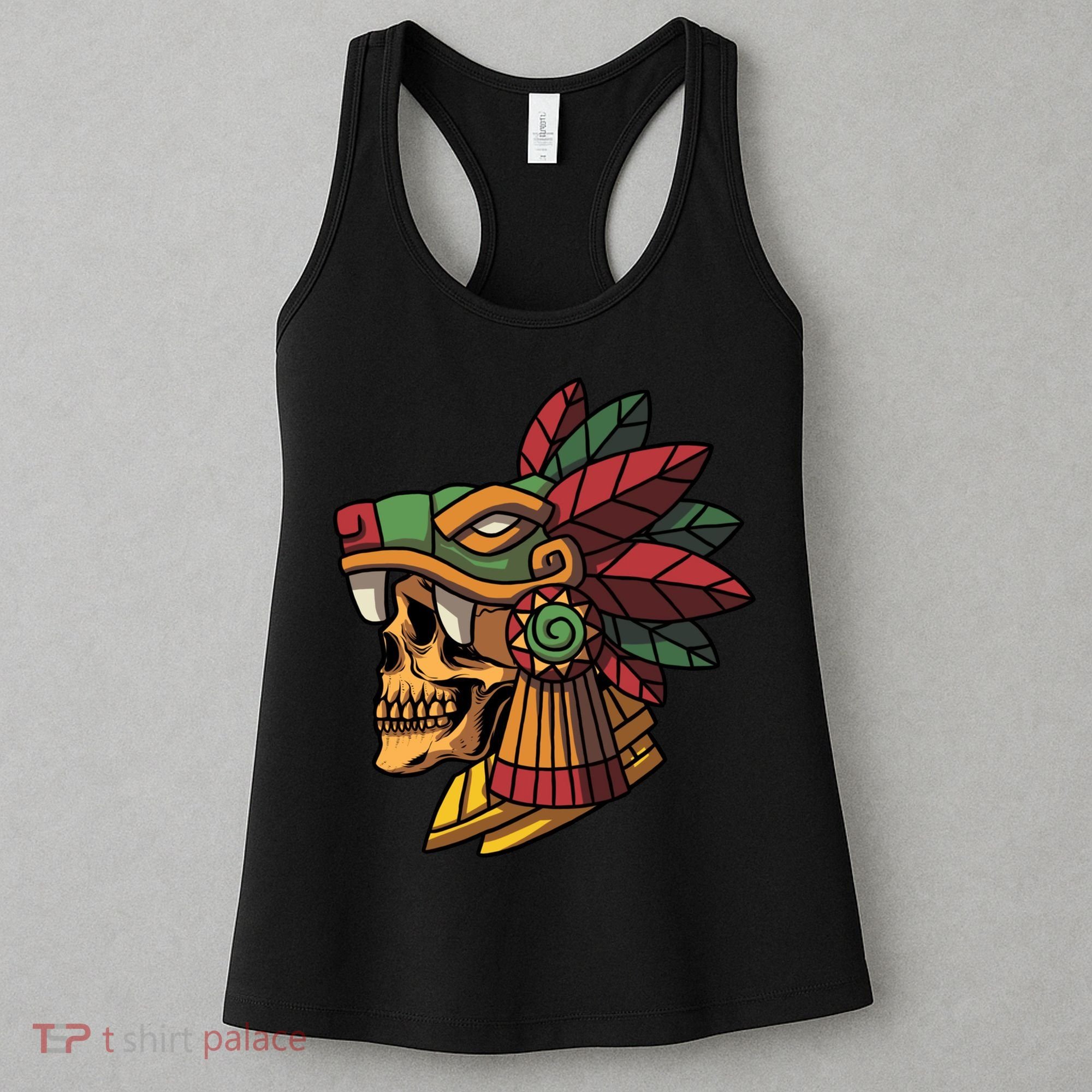 Mayan Ancient Quetzalcoatl Aztec Skull Retro Women's Tank Top