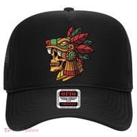 Mayan Ancient Quetzalcoatl Aztec Skull Retro Hat thumb 0