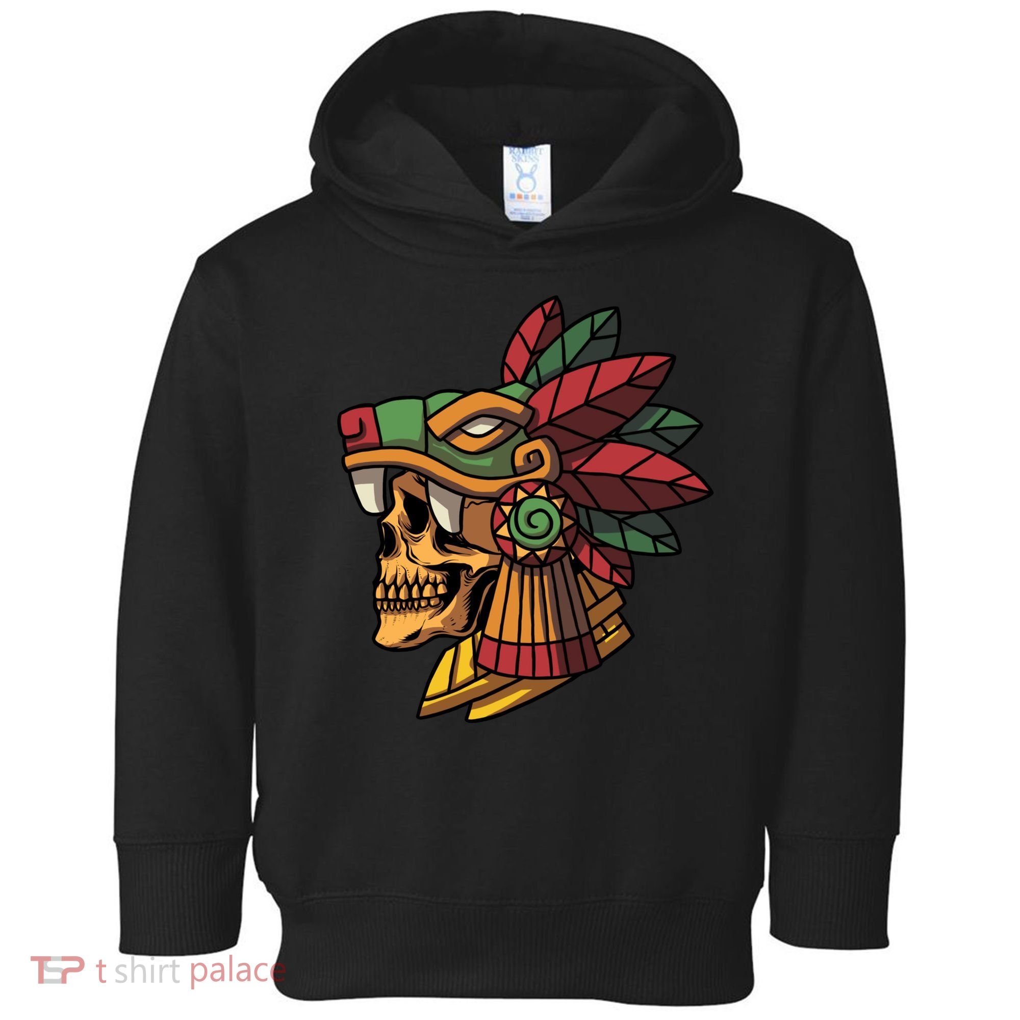 Mayan Ancient Quetzalcoatl Aztec Skull Retro Toddler Hoodie