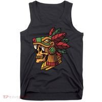 Mayan Ancient Quetzalcoatl Aztec Skull Retro Tank Top thumb 0