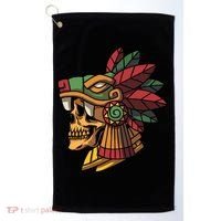 Mayan Ancient Quetzalcoatl Aztec Skull Retro Golf Towel thumb 0