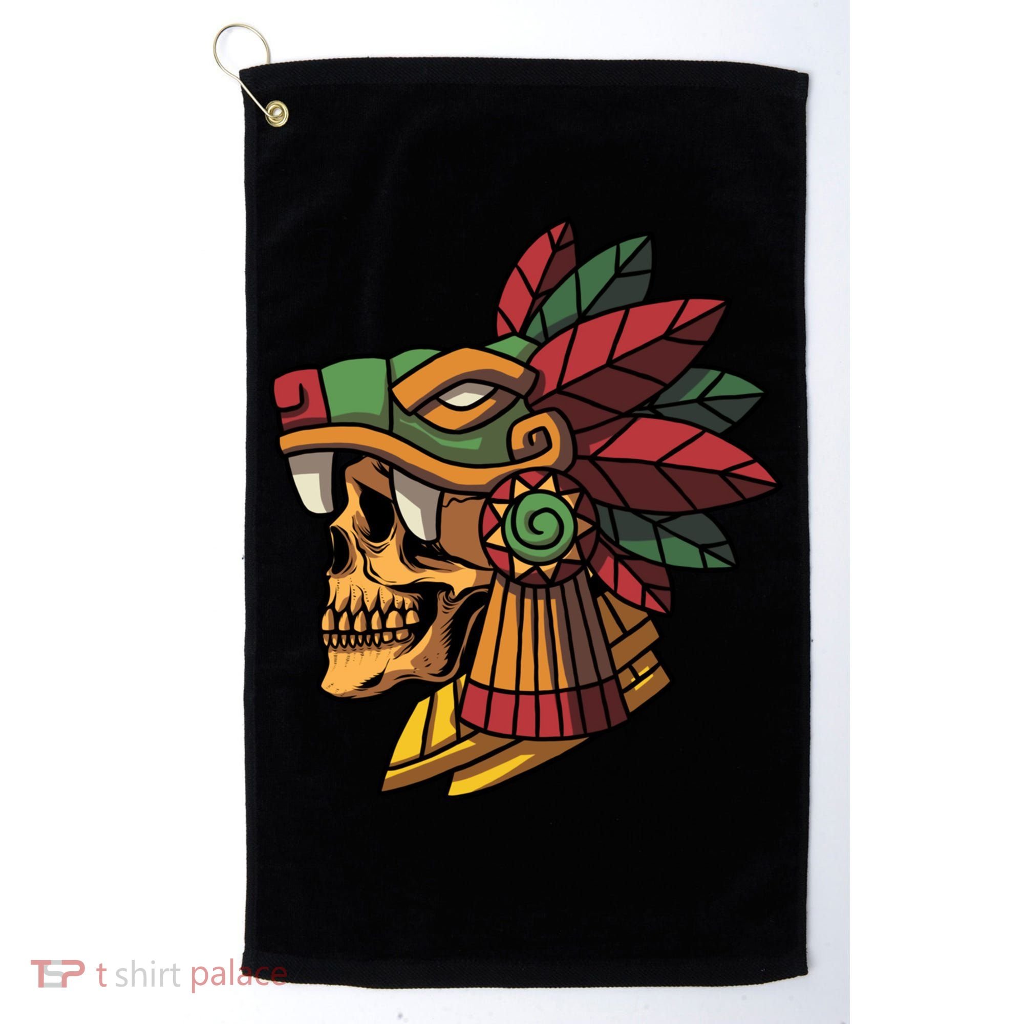 Mayan Ancient Quetzalcoatl Aztec Skull Retro Golf Towel