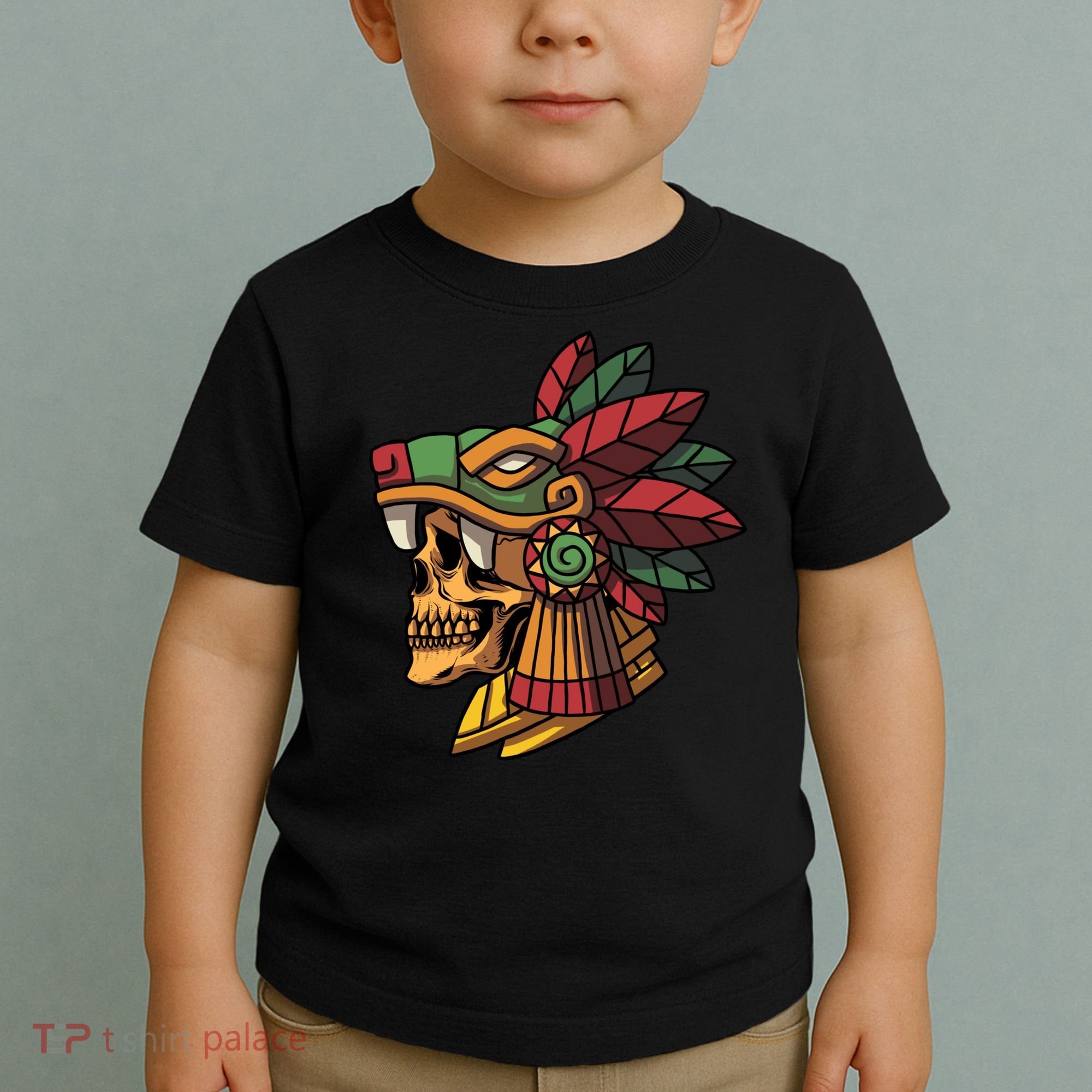 Mayan Ancient Quetzalcoatl Aztec Skull Retro Toddler T-Shirt