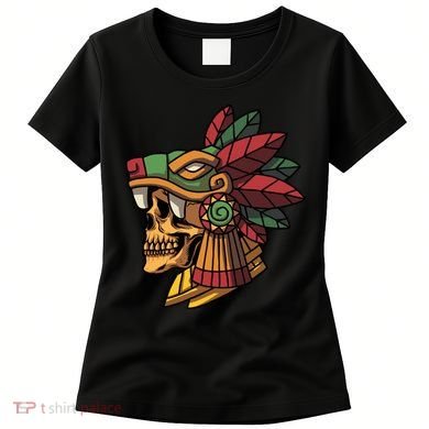 Mayan Ancient Quetzalcoatl Aztec Skull Retro Women's T-Shirt