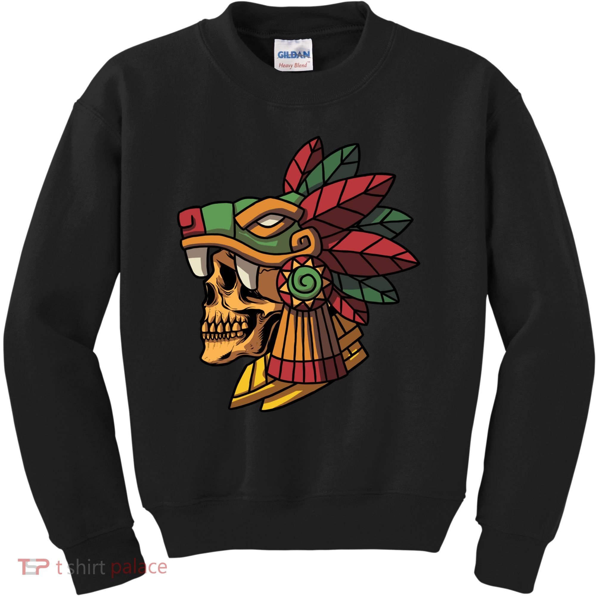 Mayan Ancient Quetzalcoatl Aztec Skull Retro Kids Sweatshirt