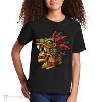 Mayan Ancient Quetzalcoatl Aztec Skull Retro Kids T-Shirt thumb 2