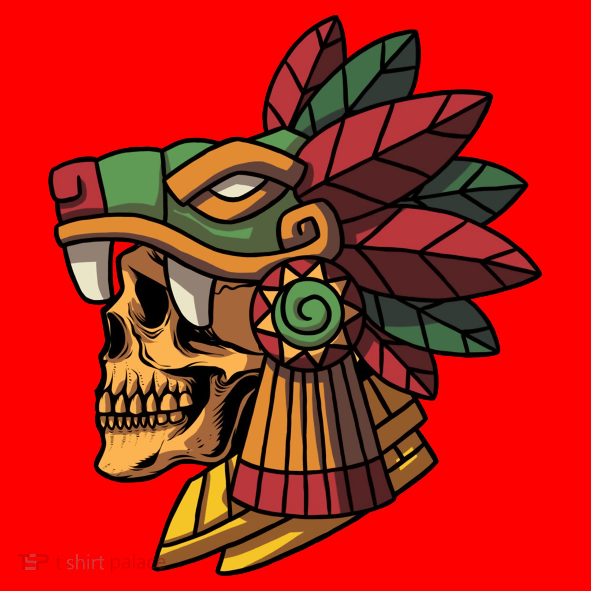 Mayan Ancient Quetzalcoatl Aztec Skull Retro Santa Hat