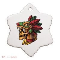 Mayan Ancient Quetzalcoatl Aztec Skull Retro Ceramic Ornament thumb 0
