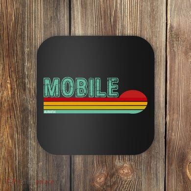 Mobile Alabama Retro Sunset Coaster