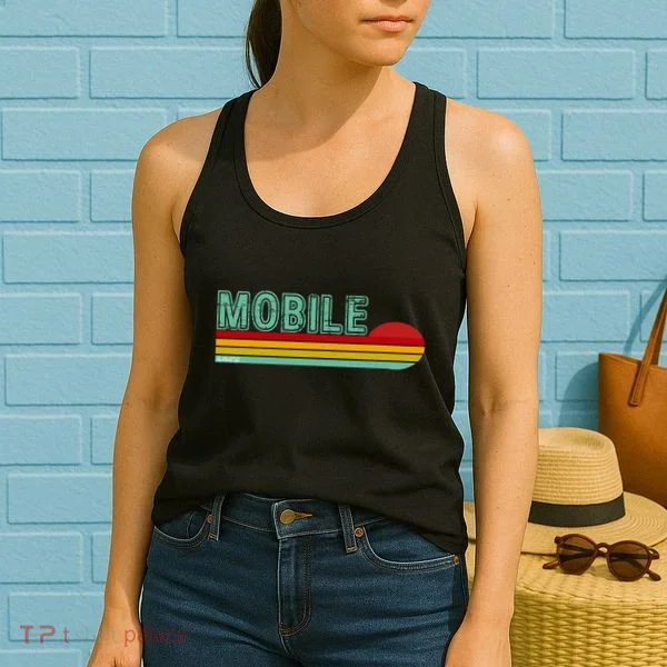 Mobile Alabama Retro Sunset Women's Tank Top