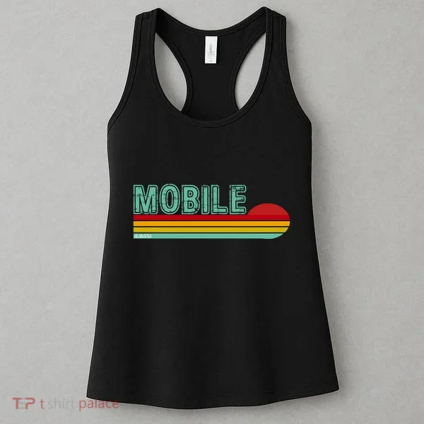 Mobile Alabama Retro Sunset Women's Tank Top