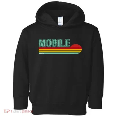 Mobile Alabama Retro Sunset Toddler Hoodie