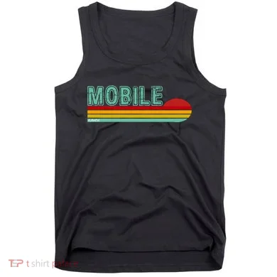 Mobile Alabama Retro Sunset Tank Top