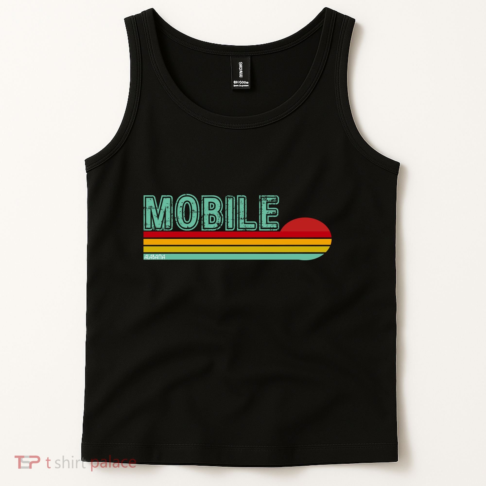 Mobile Alabama Retro Sunset Tank Top