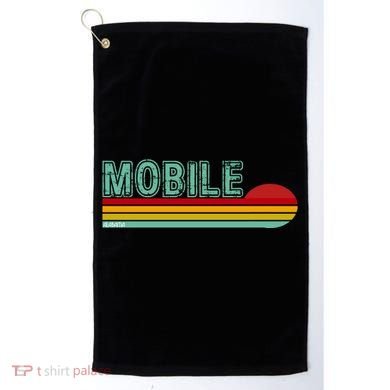 Mobile Alabama Retro Sunset Golf Towel