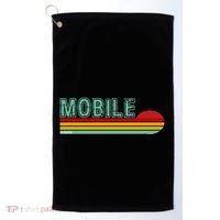 Mobile Alabama Retro Sunset Golf Towel thumb 0