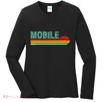 Mobile Alabama Retro Sunset Women's Long Sleeve Shirt thumb 0
