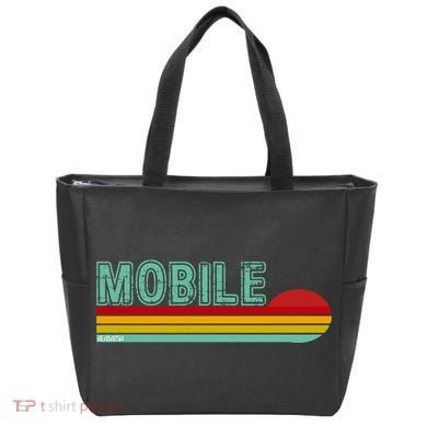 Mobile Alabama Retro Sunset Tote Bag