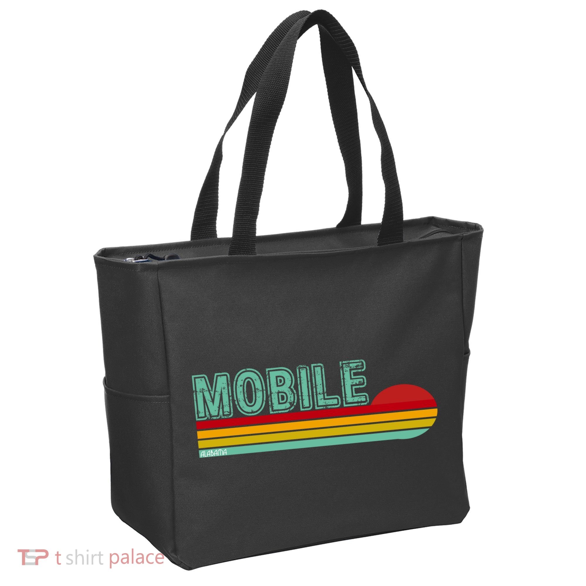 Mobile Alabama Retro Sunset Tote Bag