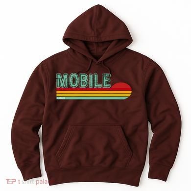 Mobile Alabama Retro Sunset Hoodie
