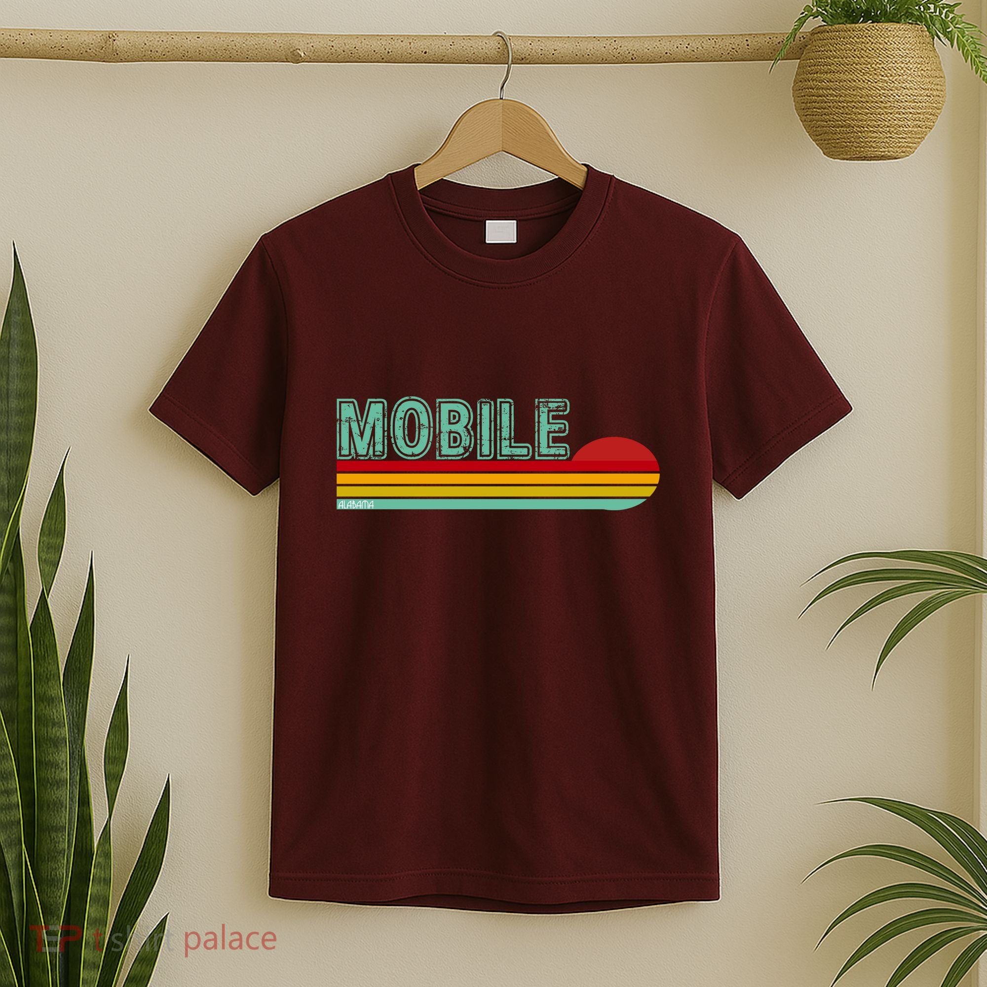 Mobile Alabama Retro Sunset T-Shirt